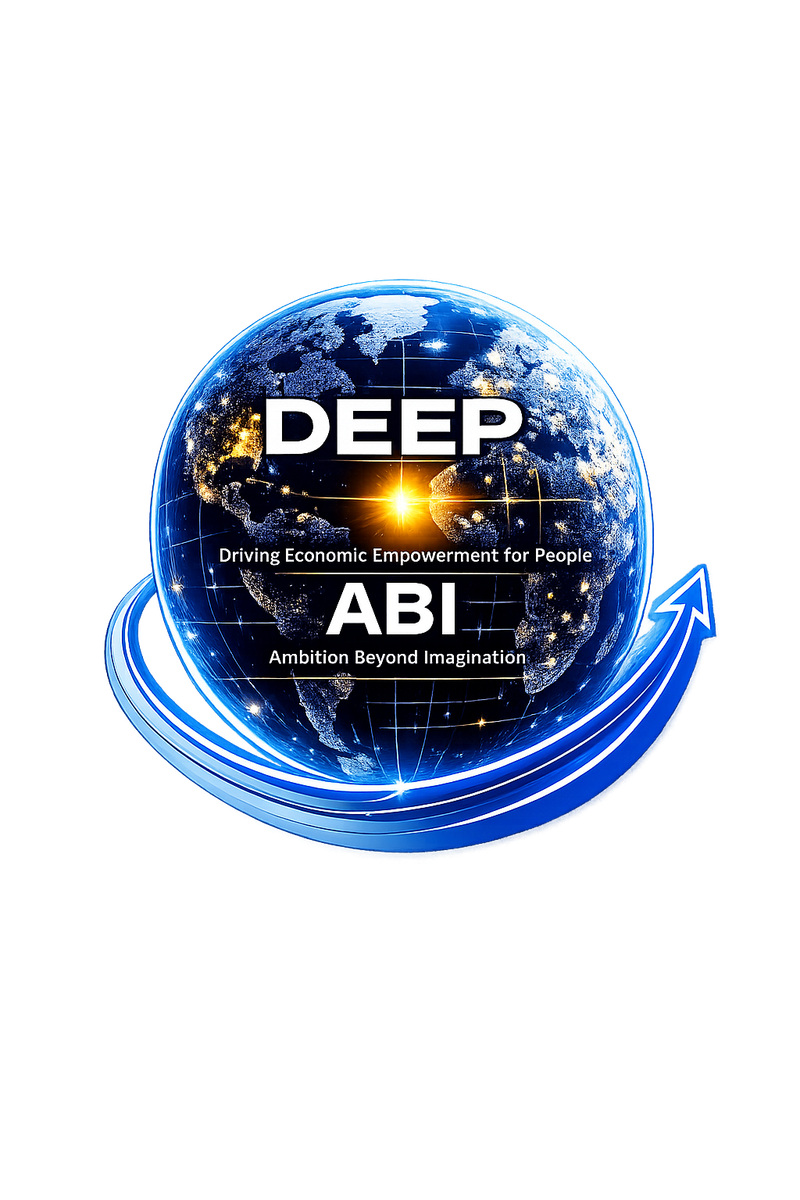 Premium illustration of the DeepAbi brand concept, symbolizing economic empowerment and ambition through connected innovation and growth