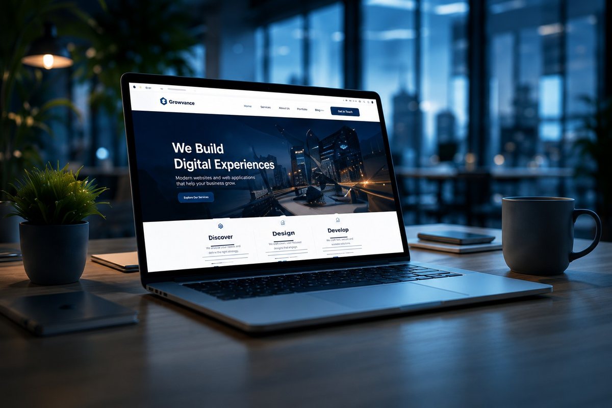 Design concept for a local services business website